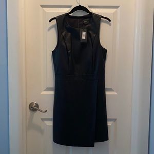 Armany exchange black leather mini dress size 6 brand new with tag!